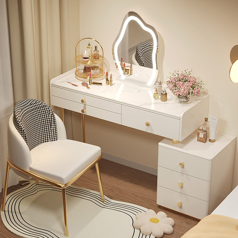 Scandinavian Bedroom Makeup Vanity Desk Wood Vanity Dressing Table with Drawer