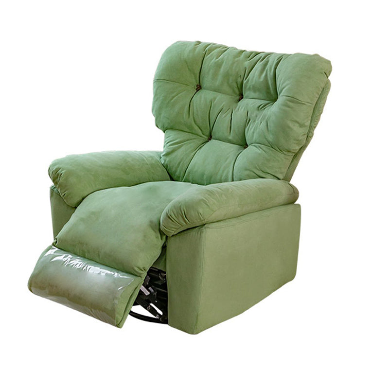 Metal Frame Standard Recliner Solid Color Microsuede Recliner Chair with Tufted Back