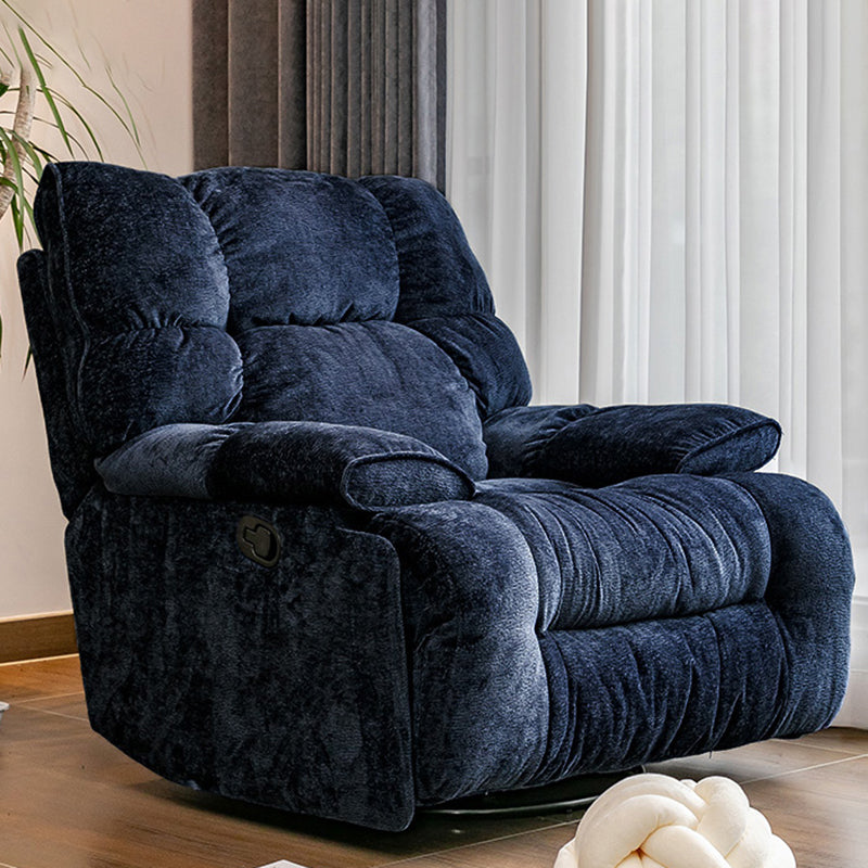 Modern Standard Recliner with Footrest and Tufted Back in Solid Color