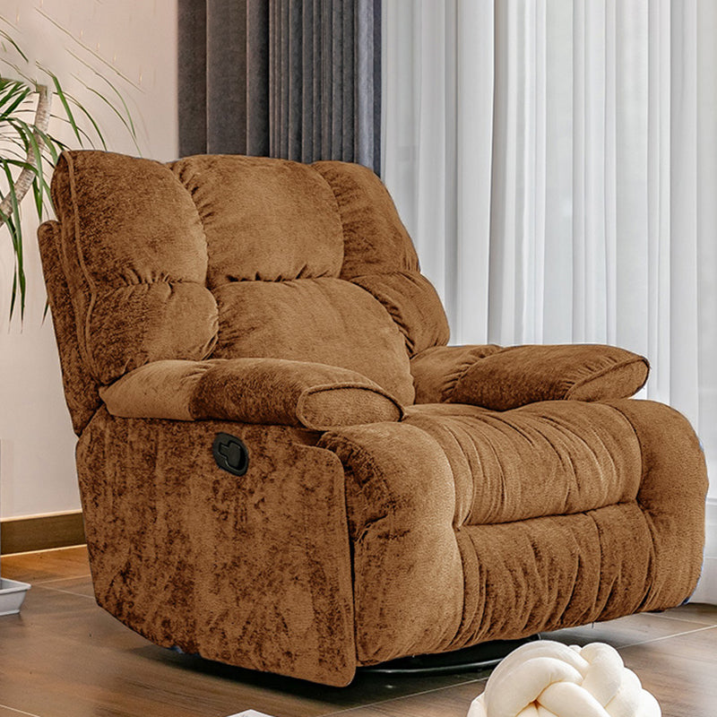 Modern Standard Recliner with Footrest and Tufted Back in Solid Color