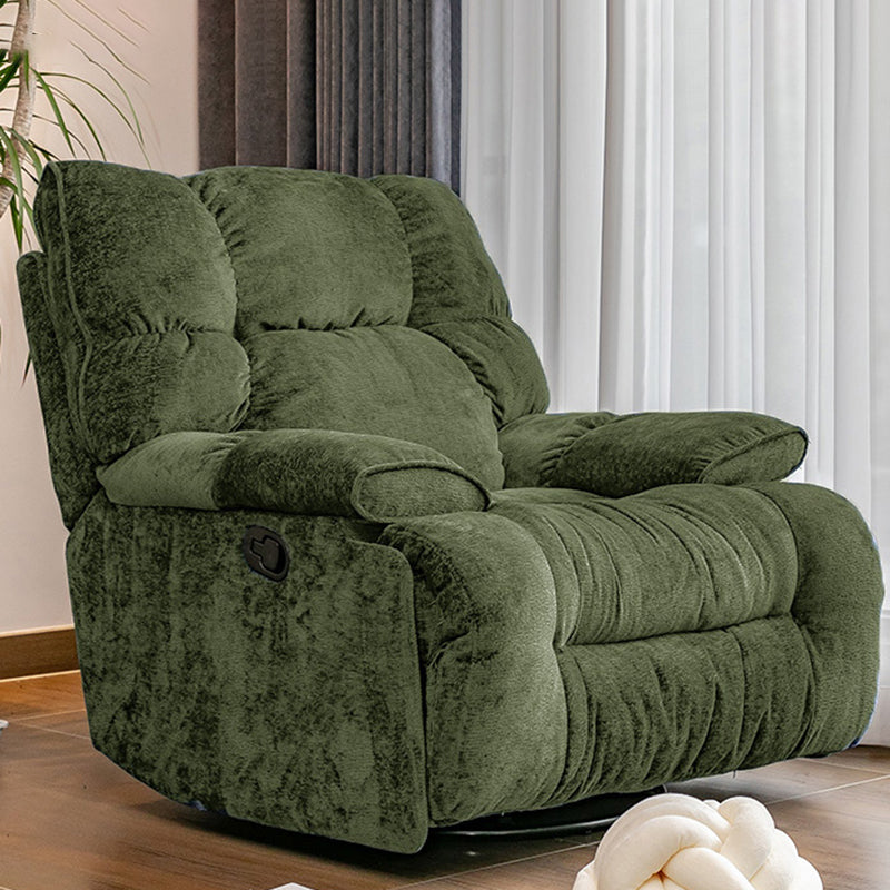 Modern Standard Recliner with Footrest and Tufted Back in Solid Color