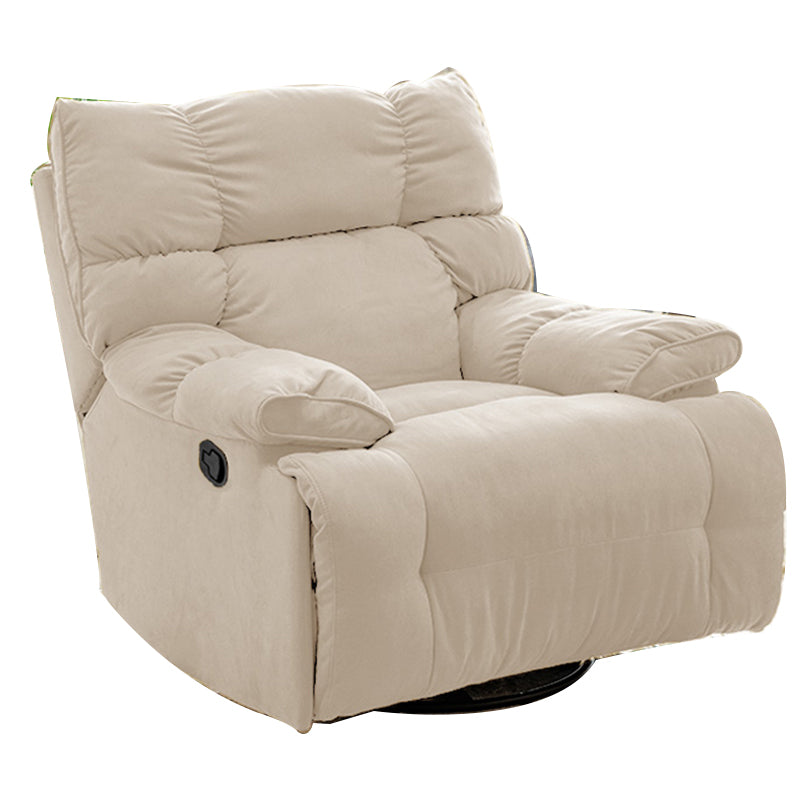 Modern Standard Recliner with Footrest and Tufted Back in Solid Color