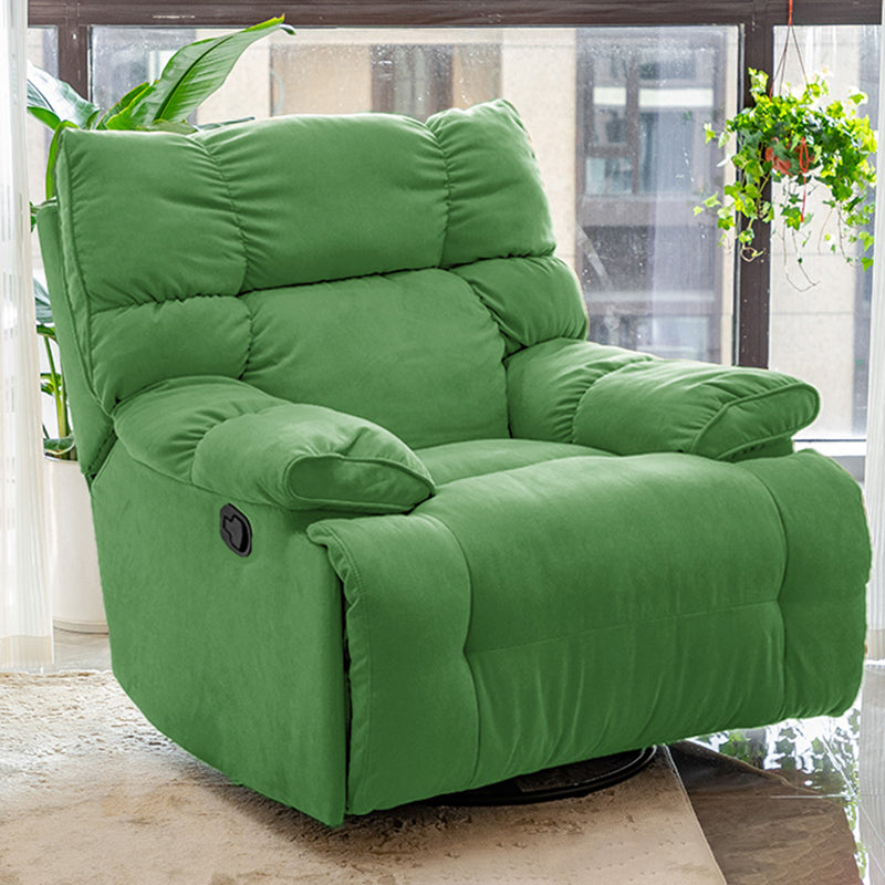 Modern Standard Recliner with Footrest and Tufted Back in Solid Color