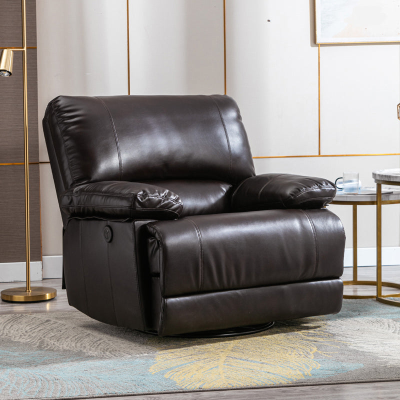 Contemporary Standard Recliner in Solid Color Bonded Leather