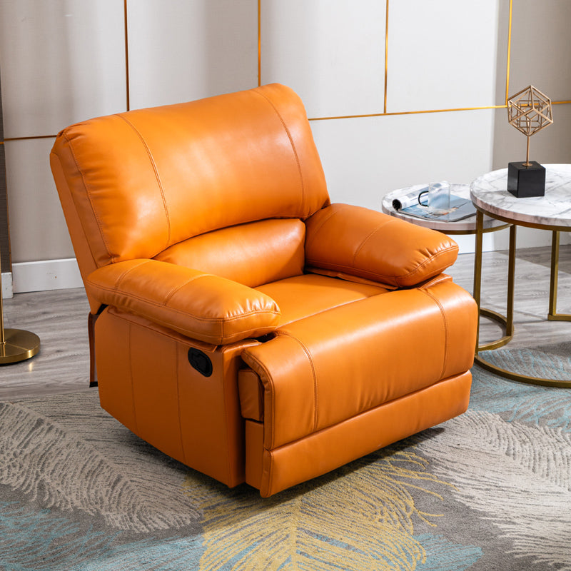 Contemporary Standard Recliner in Solid Color Bonded Leather