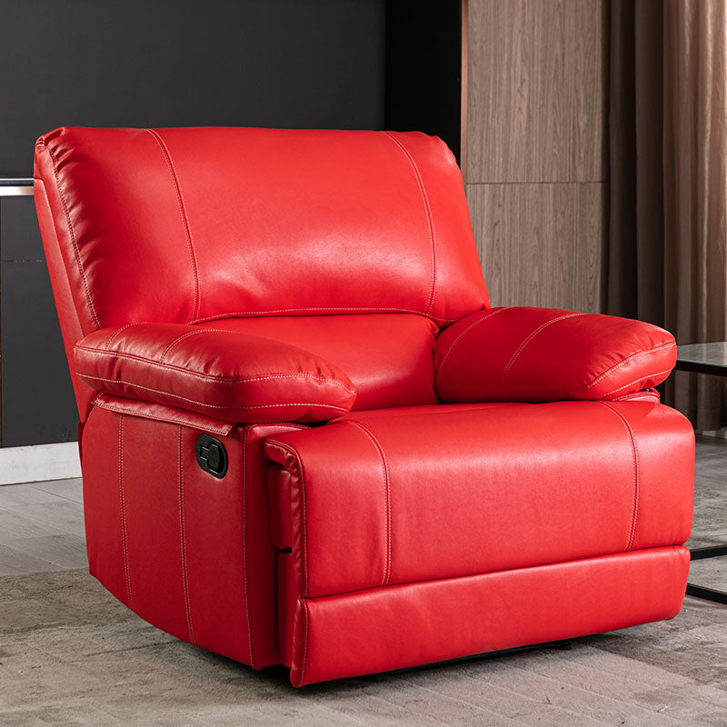 Contemporary Standard Recliner in Solid Color Bonded Leather