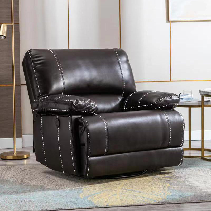 Contemporary Standard Recliner in Solid Color Bonded Leather