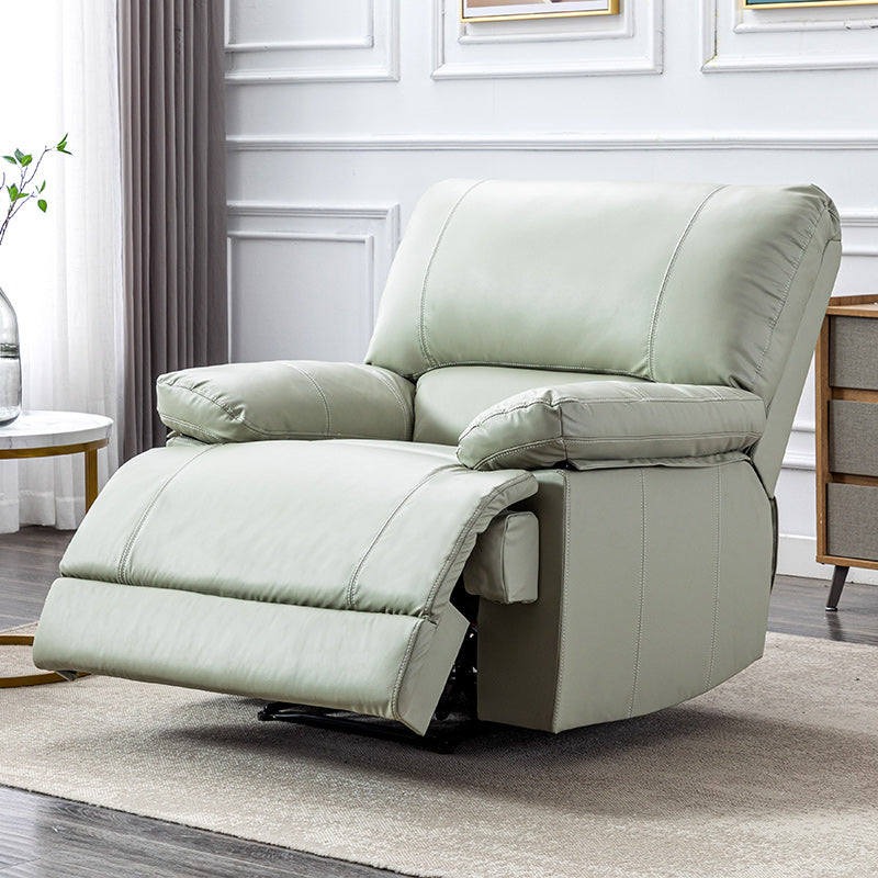 Contemporary Standard Recliner in Solid Color Bonded Leather