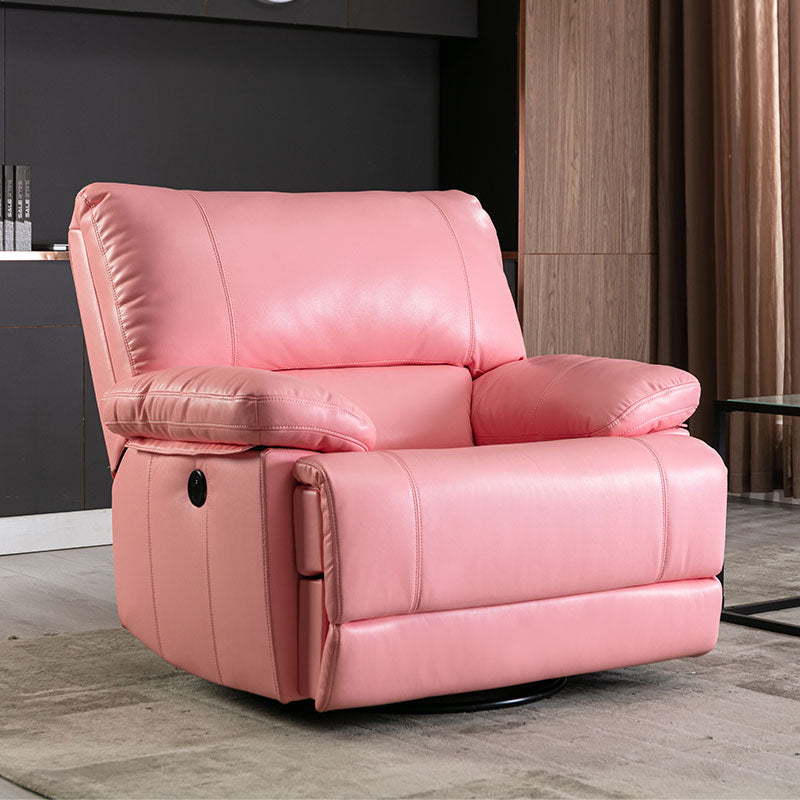 Contemporary Standard Recliner in Solid Color Bonded Leather