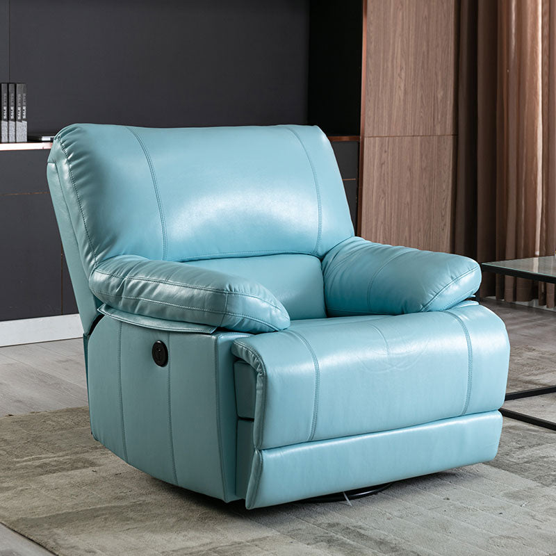 Contemporary Standard Recliner in Solid Color Bonded Leather