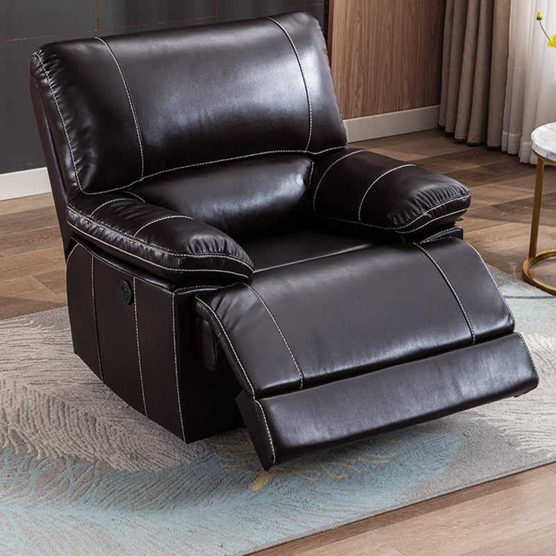 Contemporary Standard Recliner in Solid Color Bonded Leather