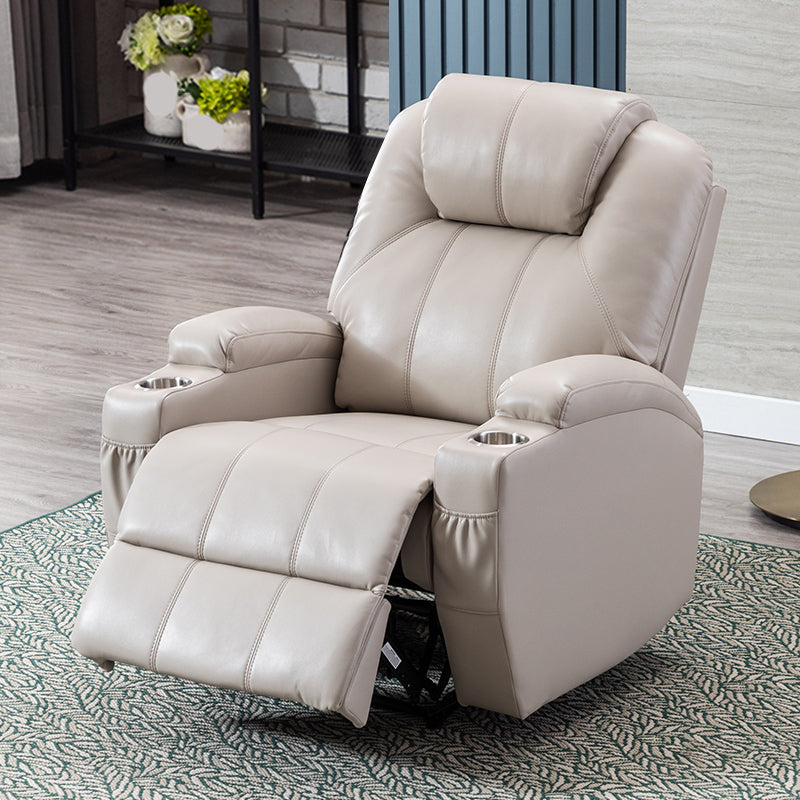 Contemporary Home Theater Recliner With Cup Holders and Arms