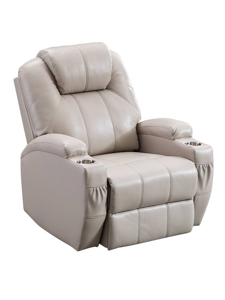 Contemporary Home Theater Recliner With Cup Holders and Arms