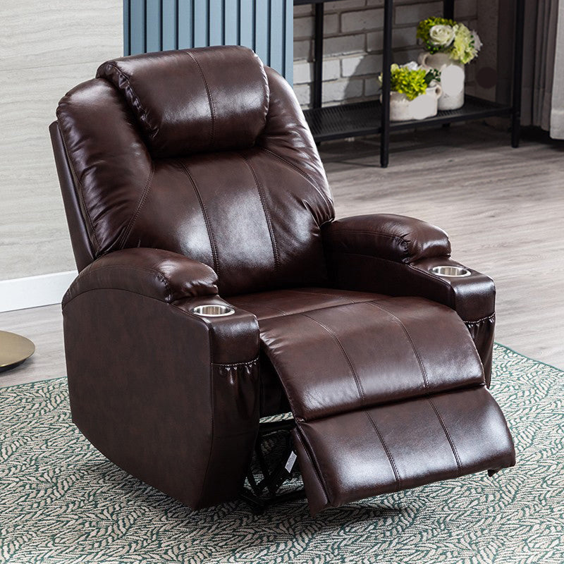 Contemporary Home Theater Recliner With Cup Holders and Arms