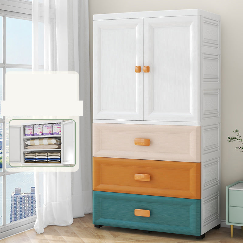 Modern Style Kid's Wardrobe Plastic Door Wardrobe Closet for Bedroom