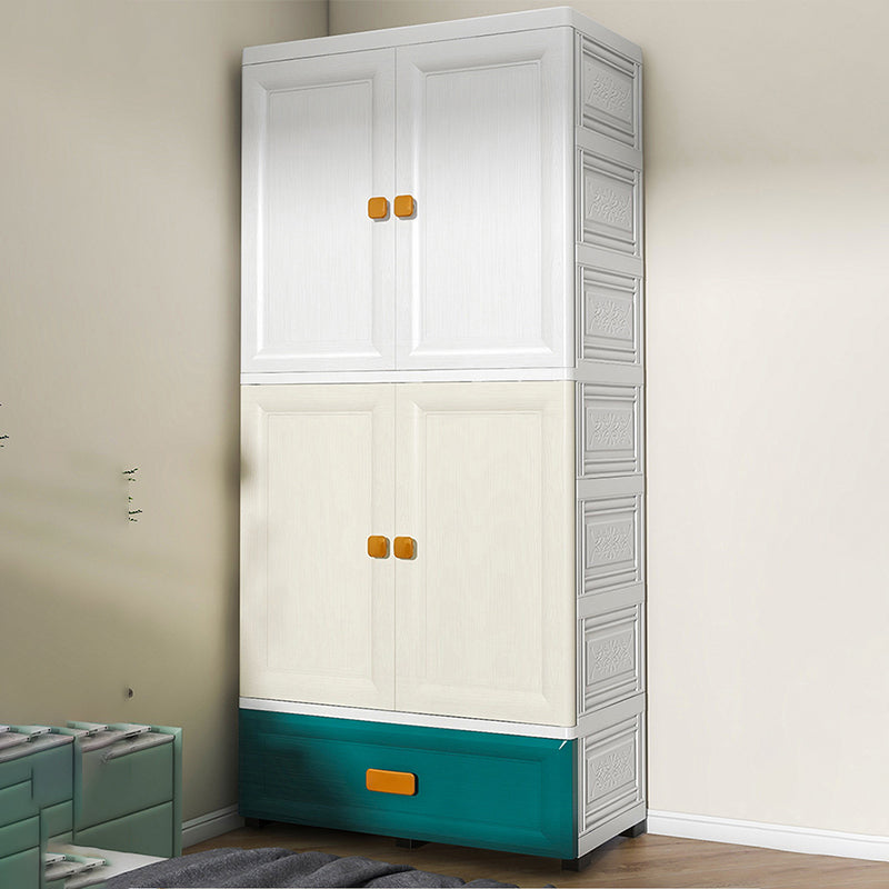 Modern Style Kid's Wardrobe Plastic Door Wardrobe Closet for Bedroom