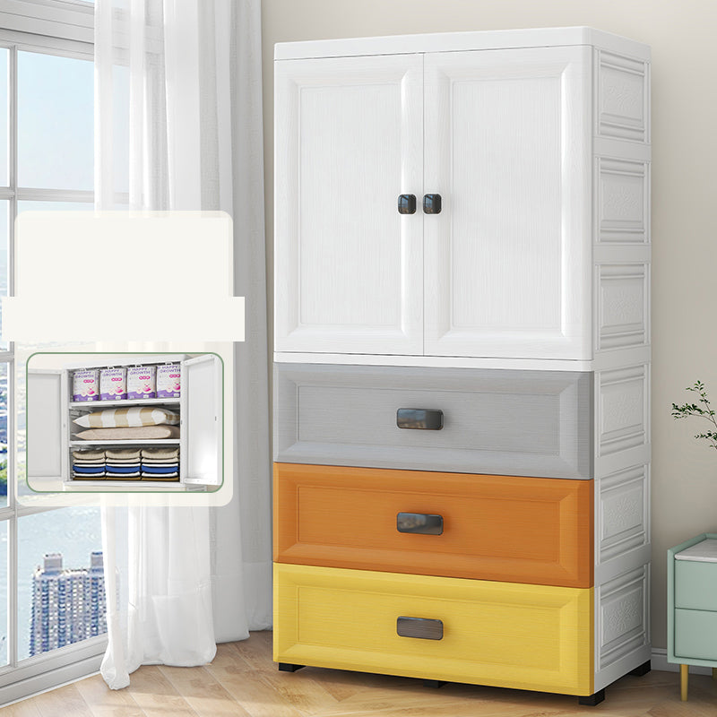 Modern Style Kid's Wardrobe Plastic Door Wardrobe Closet for Bedroom