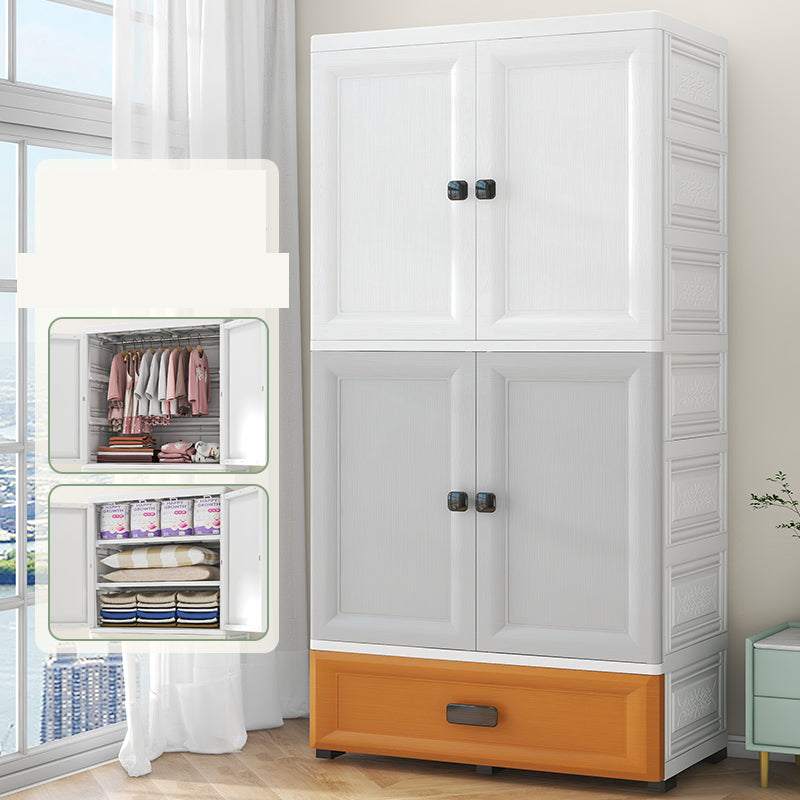 Modern Style Kid's Wardrobe Plastic Door Wardrobe Closet for Bedroom