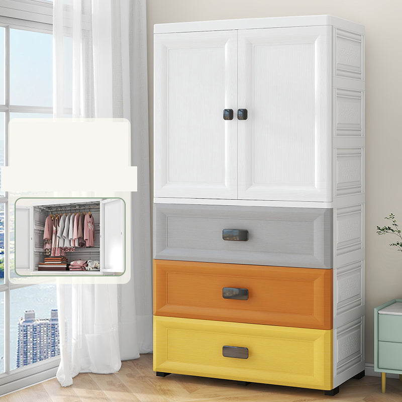 Modern Style Kid's Wardrobe Plastic Door Wardrobe Closet for Bedroom