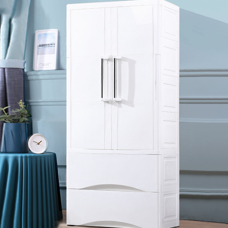 Modern Style Kid's Wardrobe Plastic Wardrobe Closet with Garment Rod