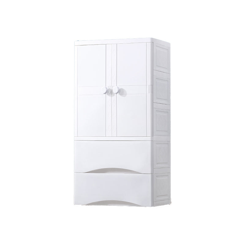 Modern Style Kid's Wardrobe Plastic Wardrobe Closet with Garment Rod