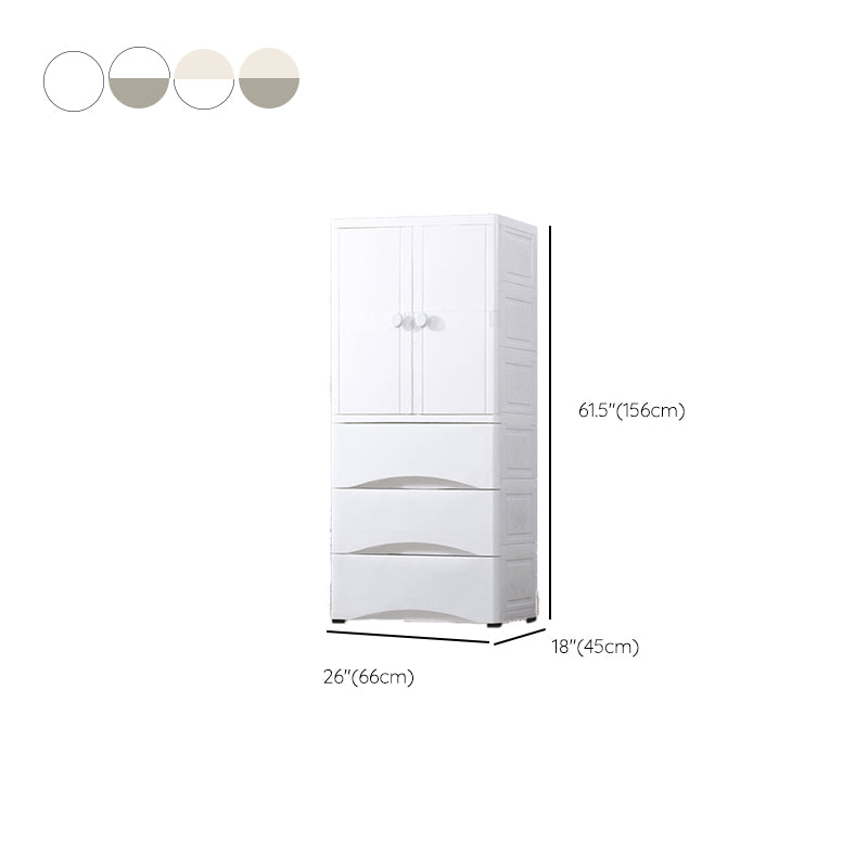 Modern Style Kid's Wardrobe Plastic Wardrobe Closet with Garment Rod