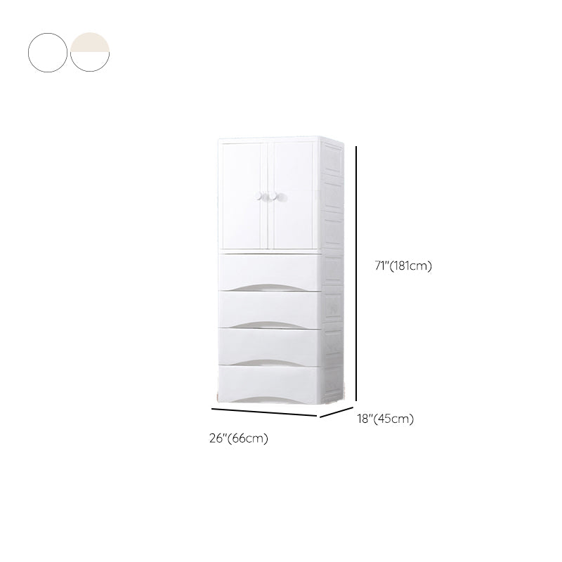 Modern Style Kid's Wardrobe Plastic Wardrobe Closet with Garment Rod