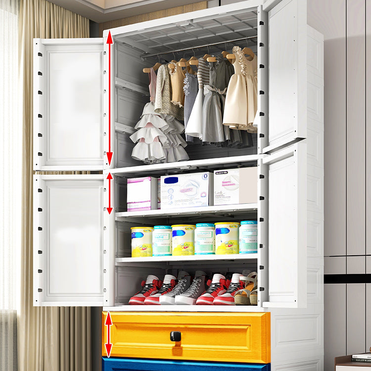 Contemporary Wardrobe Armoire Plastic Wardrobe Closet with Drawers