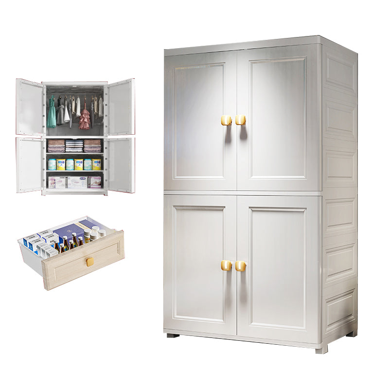 Contemporary Wardrobe Armoire Plastic Wardrobe Closet with Drawers