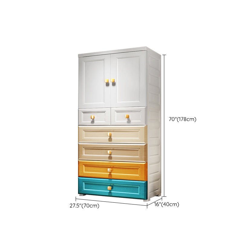 Contemporary Wardrobe Armoire Plastic Wardrobe Closet with Drawers