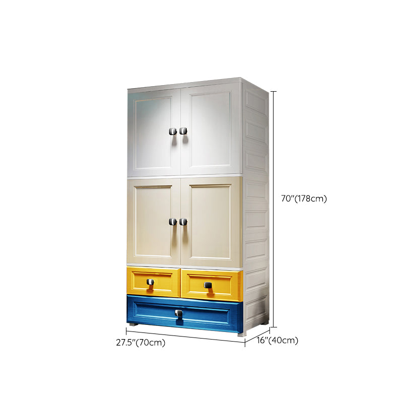 Contemporary Wardrobe Armoire Plastic Wardrobe Closet with Drawers