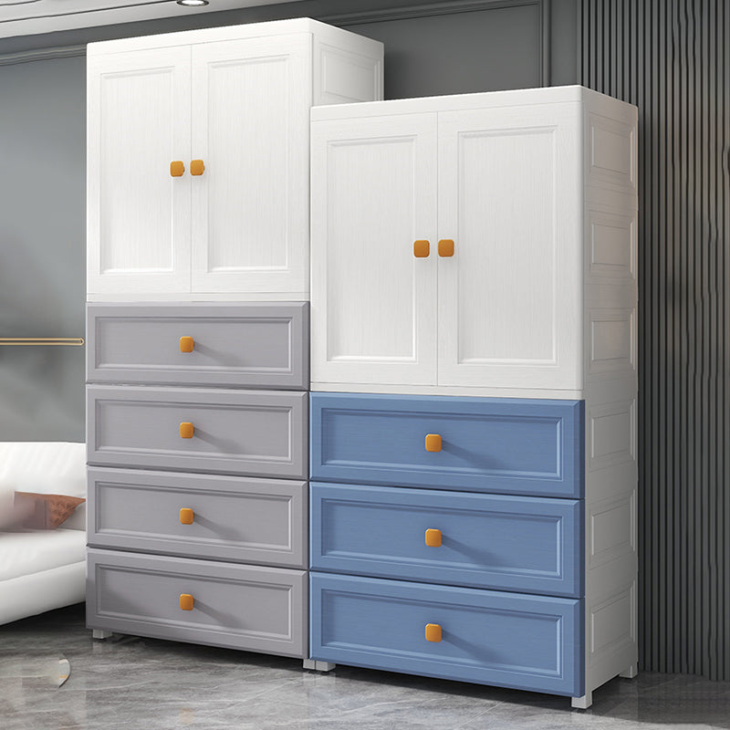 Modern Style Kid's Wardrobe Plastic Wardrobe Closet with Drawers for Bedroom