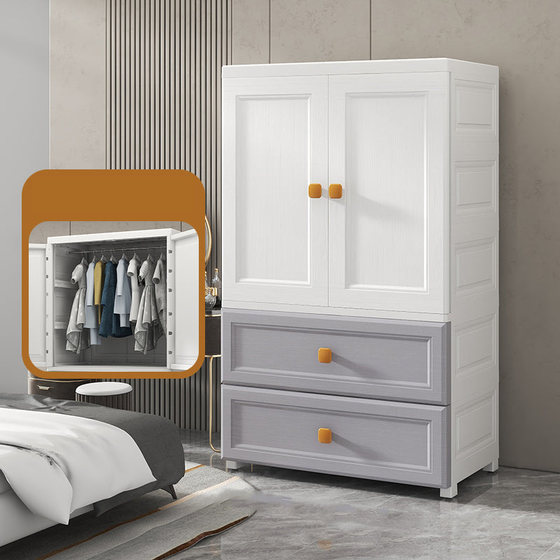 Modern Style Kid's Wardrobe Plastic Wardrobe Closet with Drawers for Bedroom