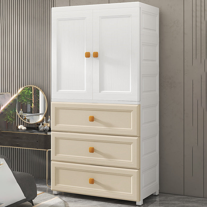 Modern Style Kid's Wardrobe Plastic Wardrobe Closet with Drawers for Bedroom