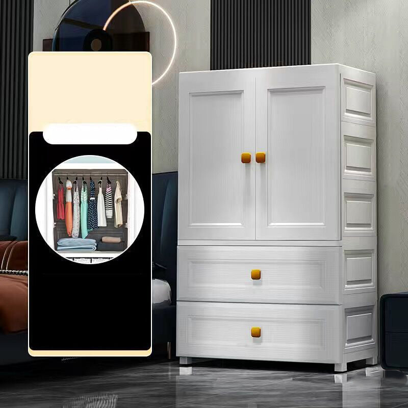 Modern Style Kid's Wardrobe Plastic Wardrobe Closet with Drawers for Bedroom