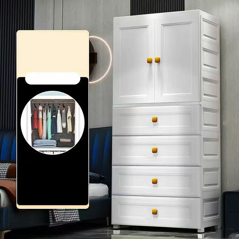 Modern Style Kid's Wardrobe Plastic Wardrobe Closet with Drawers for Bedroom