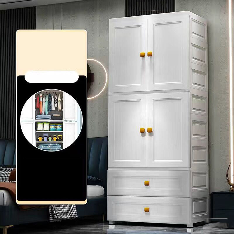 Modern Style Kid's Wardrobe Plastic Wardrobe Closet with Drawers for Bedroom