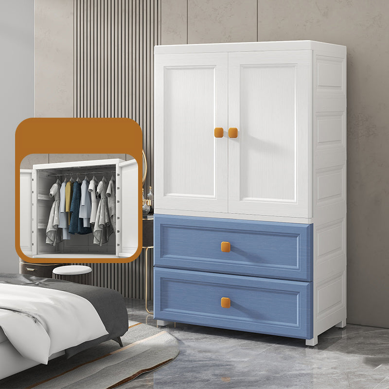 Modern Style Kid's Wardrobe Plastic Wardrobe Closet with Drawers for Bedroom