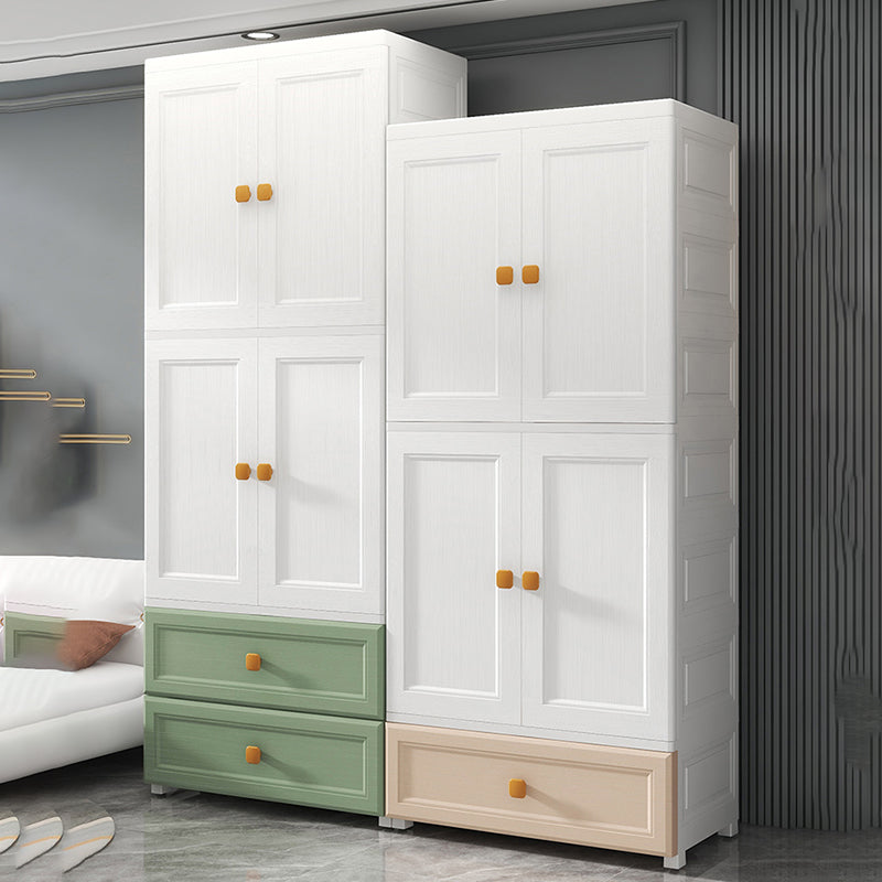 Modern Style Kid's Wardrobe Plastic Wardrobe Closet with Drawers for Bedroom