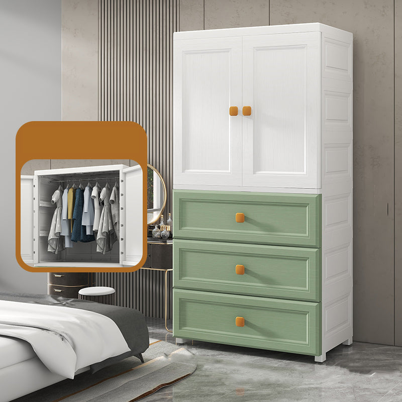 Modern Style Kid's Wardrobe Plastic Wardrobe Closet with Drawers for Bedroom