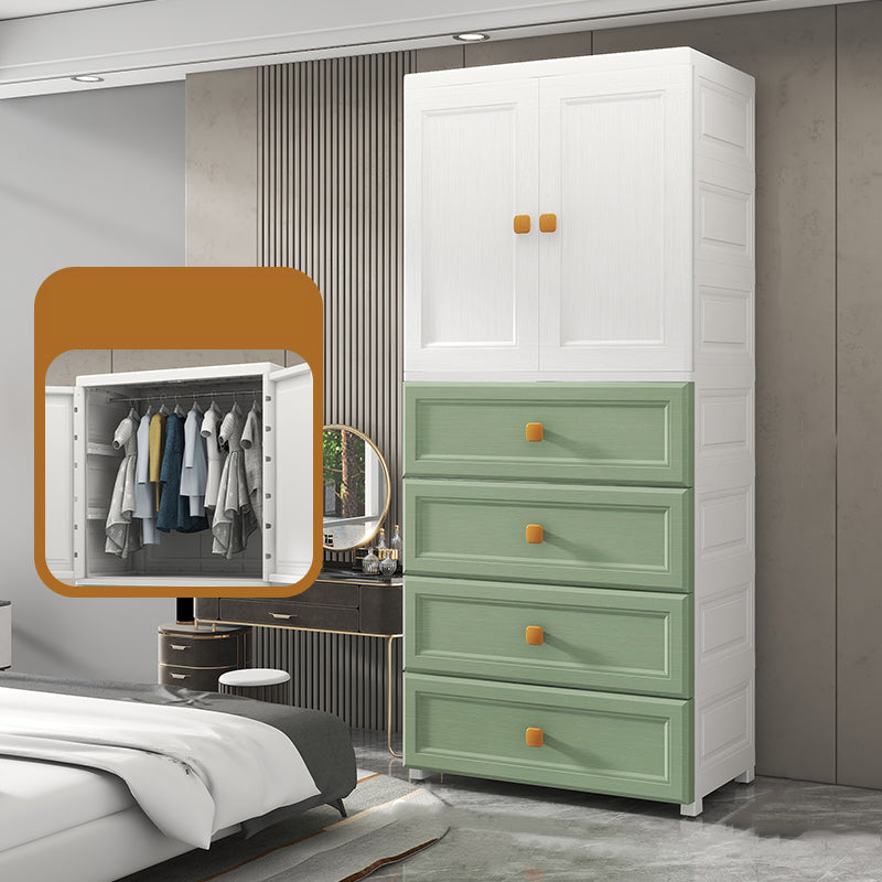 Modern Style Kid's Wardrobe Plastic Wardrobe Closet with Drawers for Bedroom