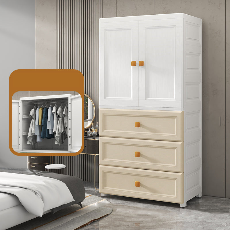 Modern Style Kid's Wardrobe Plastic Wardrobe Closet with Drawers for Bedroom