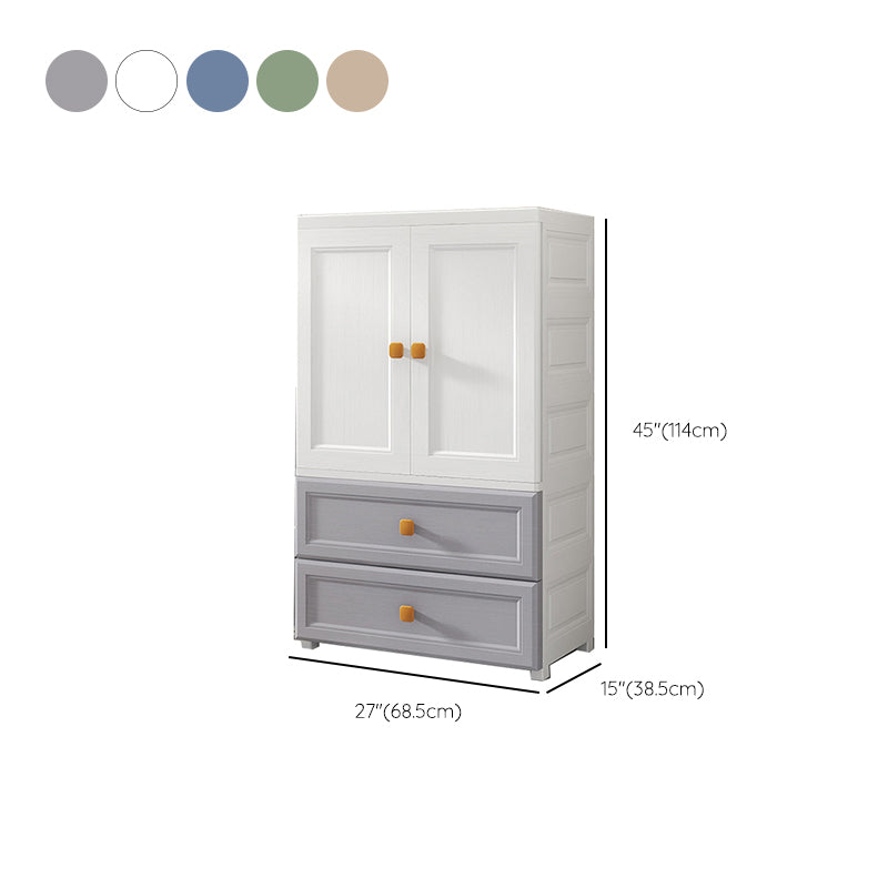 Modern Style Kid's Wardrobe Plastic Wardrobe Closet with Drawers for Bedroom