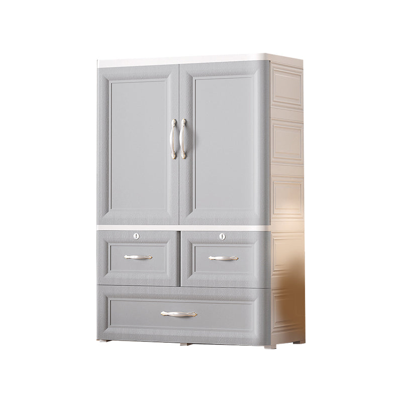 Plastic Kids Closet Cloth Rod Included Armoire Cabinet for Bedroom