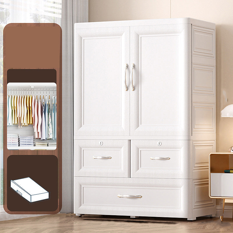 Plastic Kids Closet Cloth Rod Included Armoire Cabinet for Bedroom