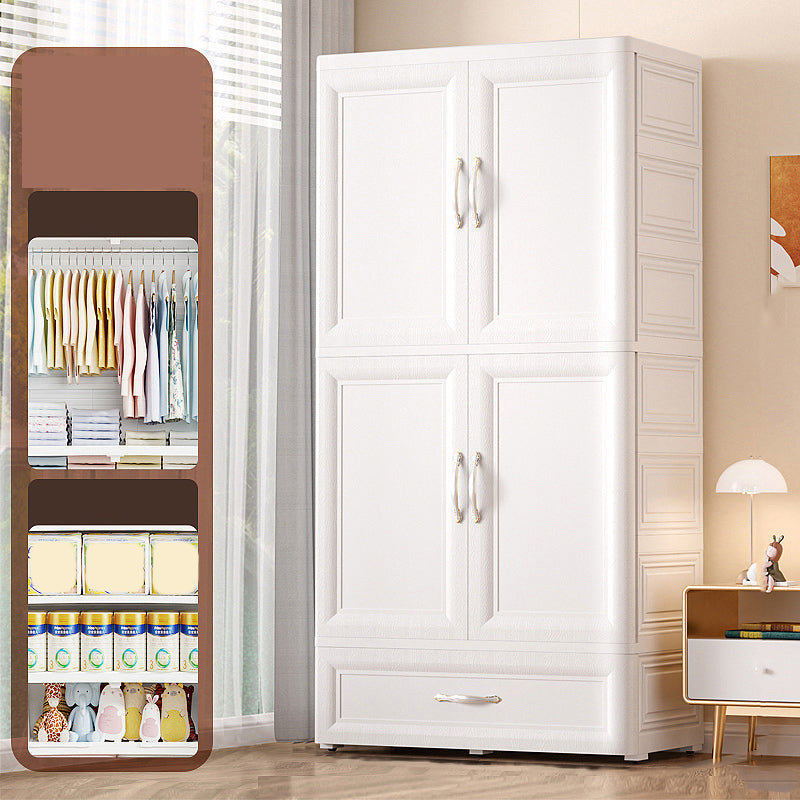 Plastic Kids Closet Cloth Rod Included Armoire Cabinet for Bedroom