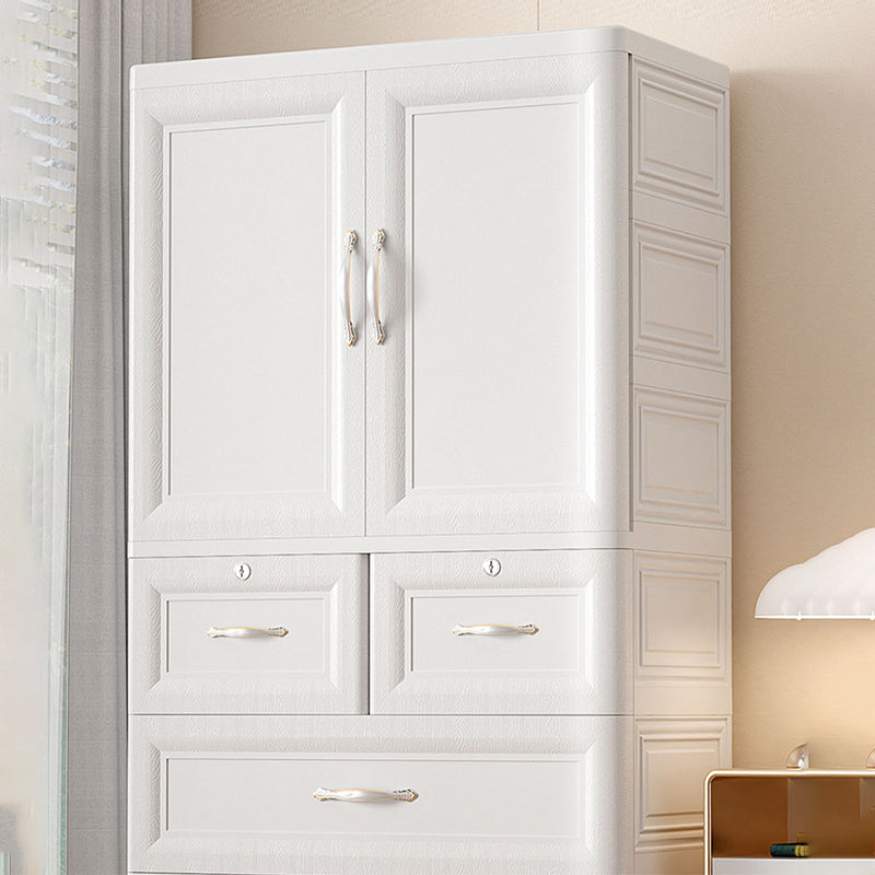 Plastic Kids Closet Cloth Rod Included Armoire Cabinet for Bedroom