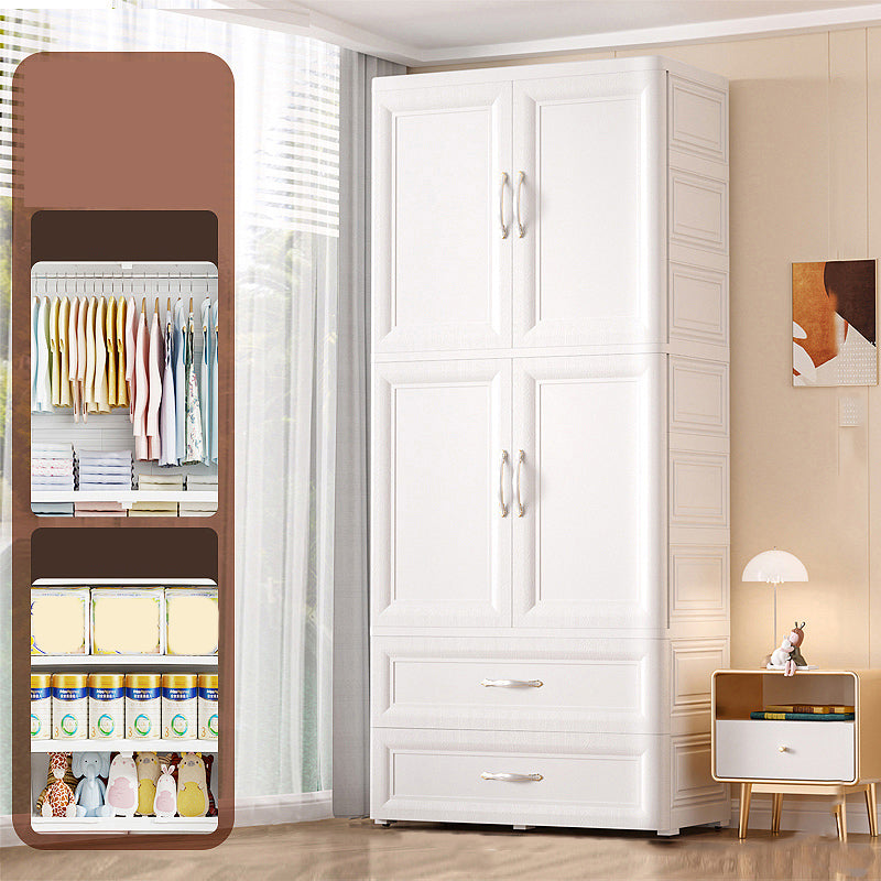 Plastic Kids Closet Cloth Rod Included Armoire Cabinet for Bedroom