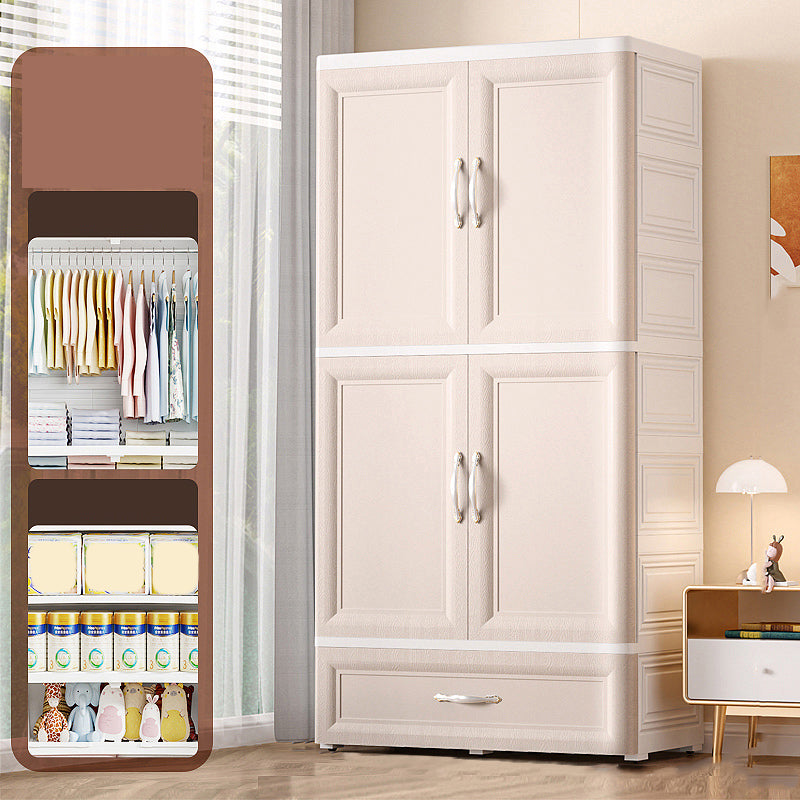 Plastic Kids Closet Cloth Rod Included Armoire Cabinet for Bedroom