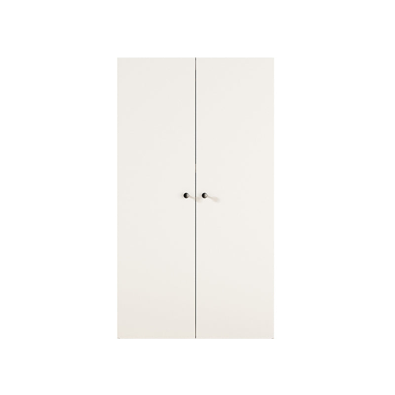 Wooden Kids Closet White Colour Cloth Rod Included Wardrobe Closet with 2 Shelves